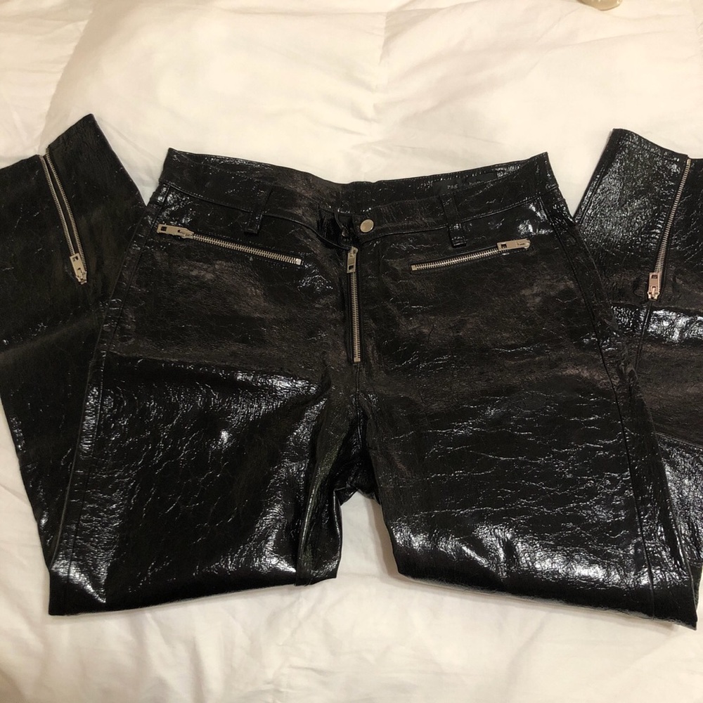 RAG & BONE CRINKLE LEATHER PANTS
